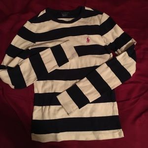 Ralph Lauren navy striped long sleeve